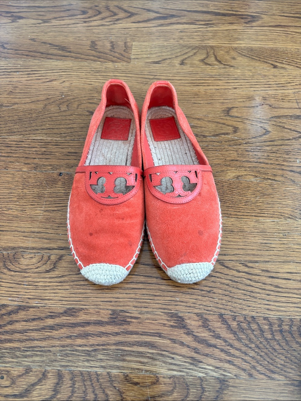 Tory Burch Coral Suede Espadrille Slip-Ons